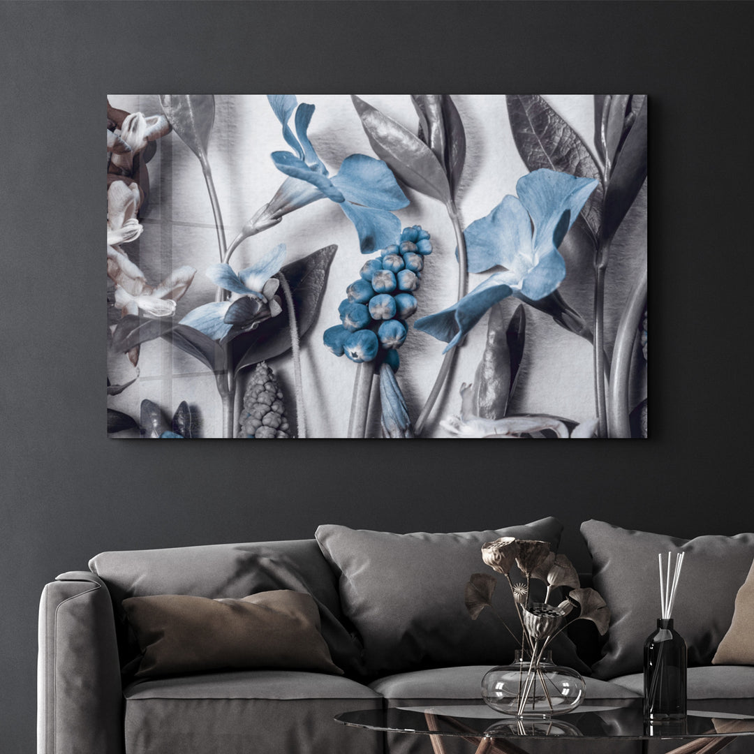 ・"Pastel Blue Flower"・Glass Wall Art - ArtDesigna Glass Printing Wall Art