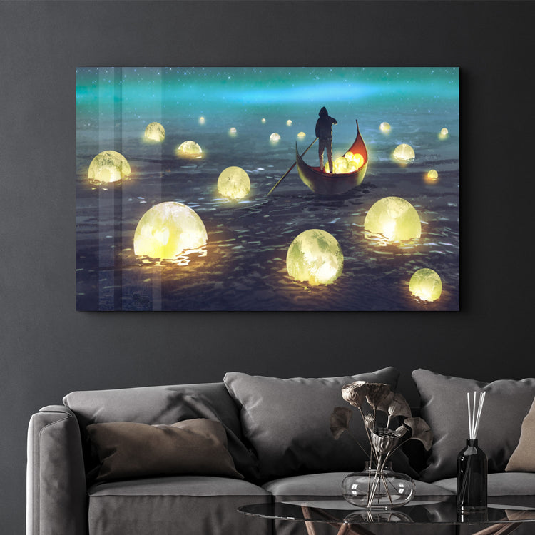 ・"Lights on the Sea"・Glass Wall Art - ArtDesigna Glass Printing Wall Art