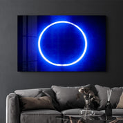 Blue Circle Light | Glass Wall Art - ArtDesigna Glass Printing Wall Art