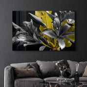 Yellow and Black Flowers | Glass Wall Art - ArtDesigna Glass Printing Wall Art