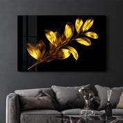 Golden Leaf | Glass Wall Art - ArtDesigna Glass Printing Wall Art