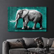 Elephant Green | Glass Wall Art - ArtDesigna Glass Printing Wall Art