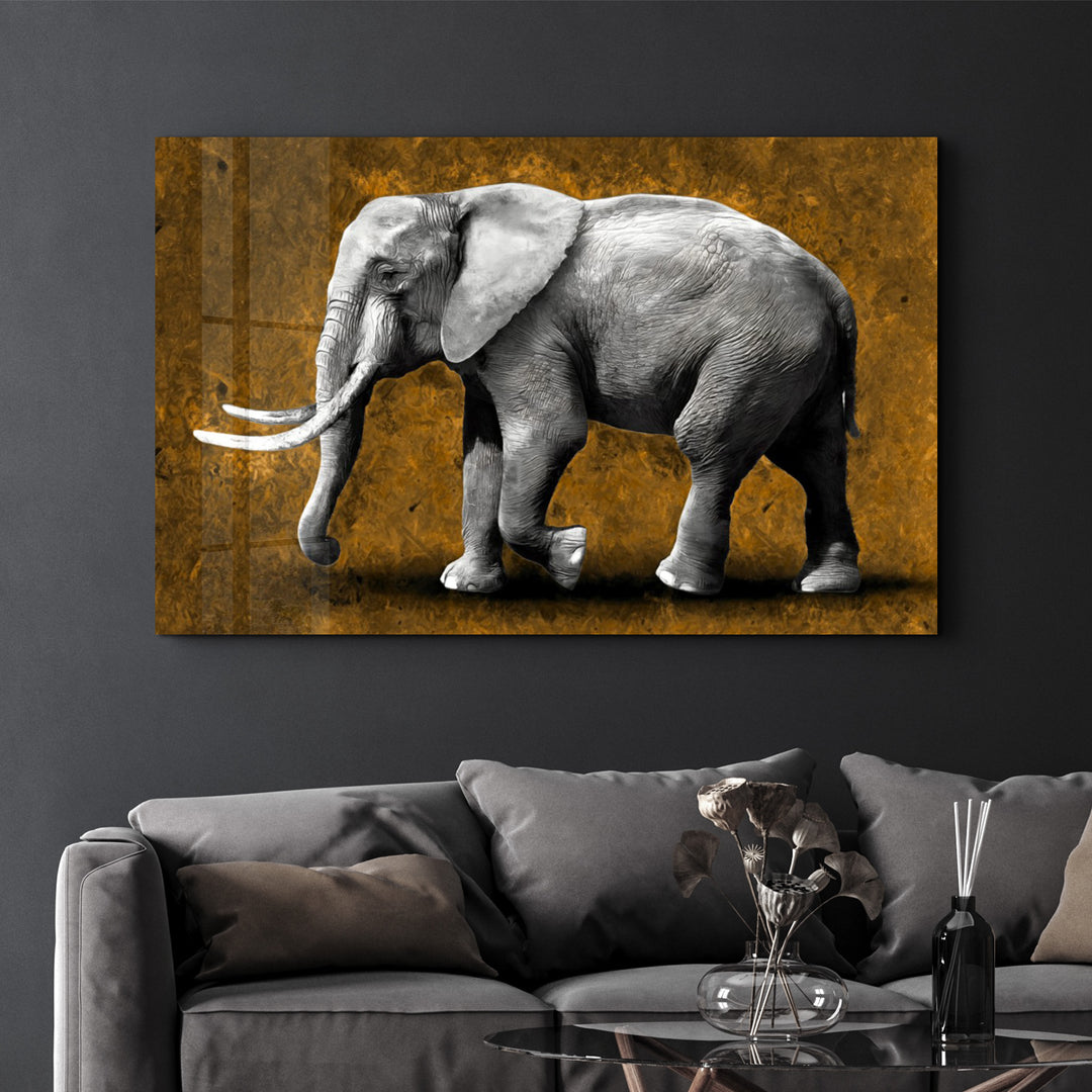・"Elephant Brown"・Glass Wall Art - ArtDesigna Glass Printing Wall Art