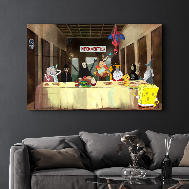 ・"The Last Supper - Cartoons"・Glass Wall Art - ArtDesigna Glass Printing Wall Art