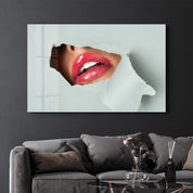 Red Lips | Designer's Collection Glass Wall Art - ArtDesigna Glass Printing Wall Art