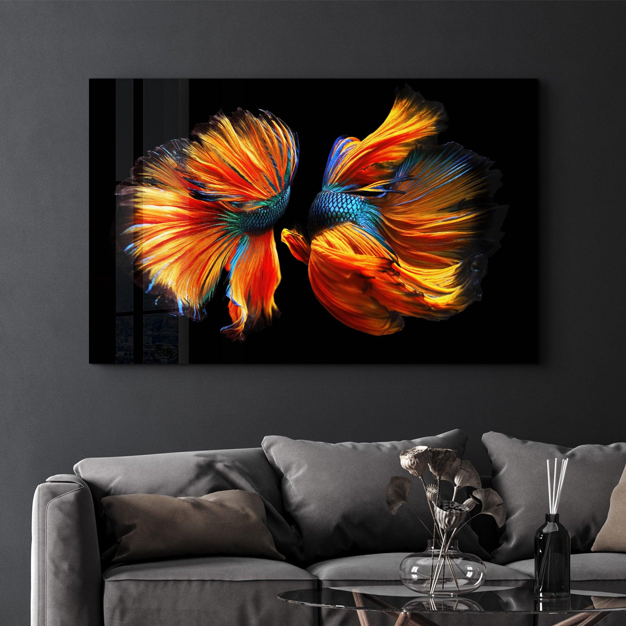 Beta Fishes | Glass Wall Art - ArtDesigna Glass Printing Wall Art