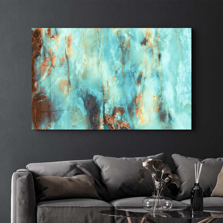 Natural Blue Marble Glass Wall Art ArtDesigna Glass Printing Wall Art