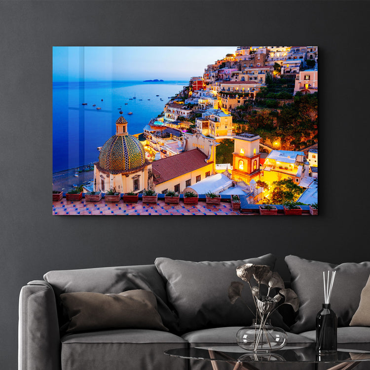 ・"Positano, Amalfi Coast, Campania, Sorrento, Italy"・Glass Wall Art - ArtDesigna Glass Printing Wall Art