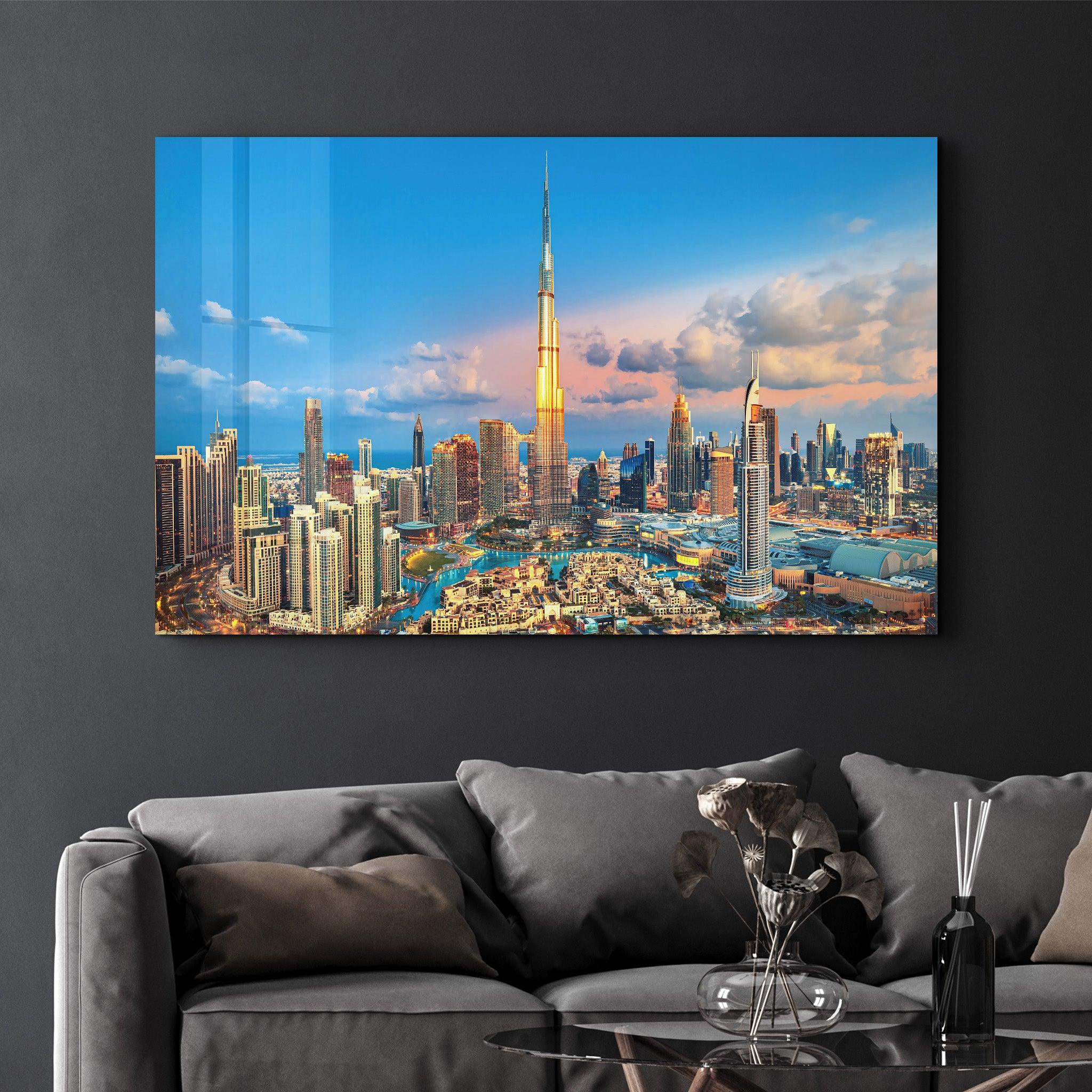 Dubai Sykline - UAE | Glass Wall Art - ArtDesigna Glass Printing Wall Art