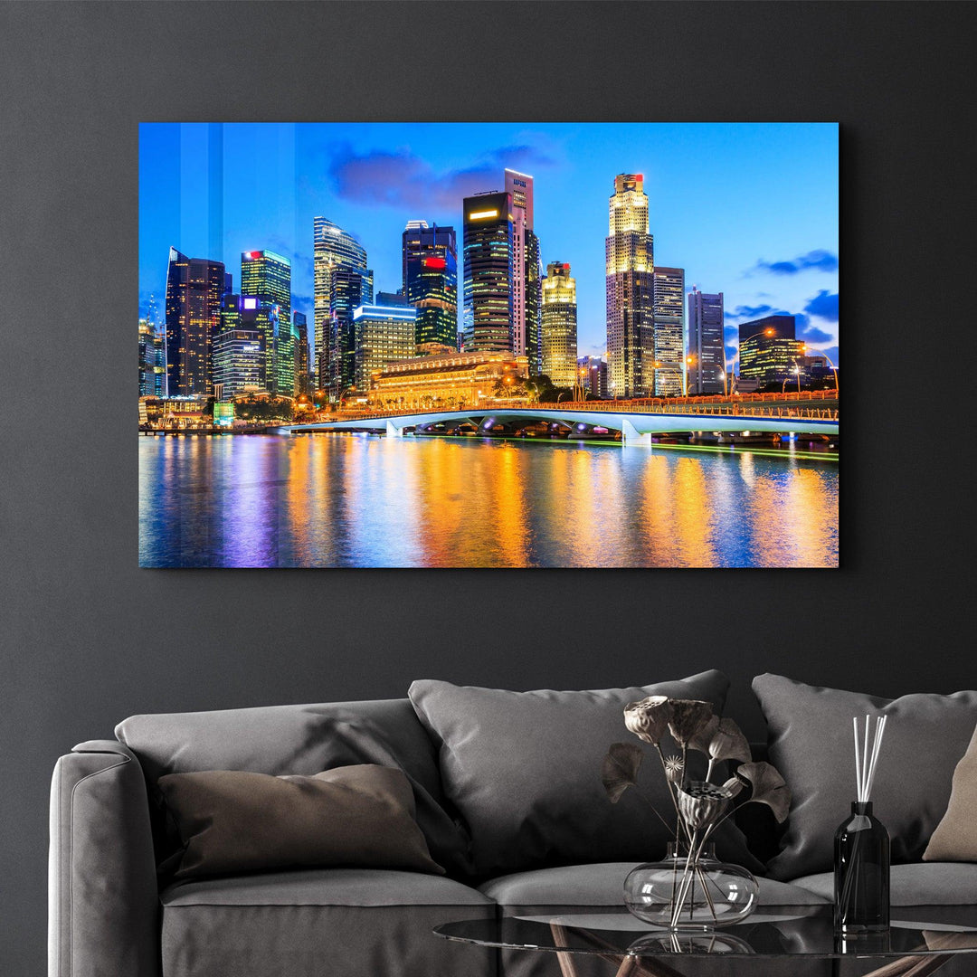 ・"Singapore city skyline"・Glass Wall Art - ArtDesigna Glass Printing Wall Art