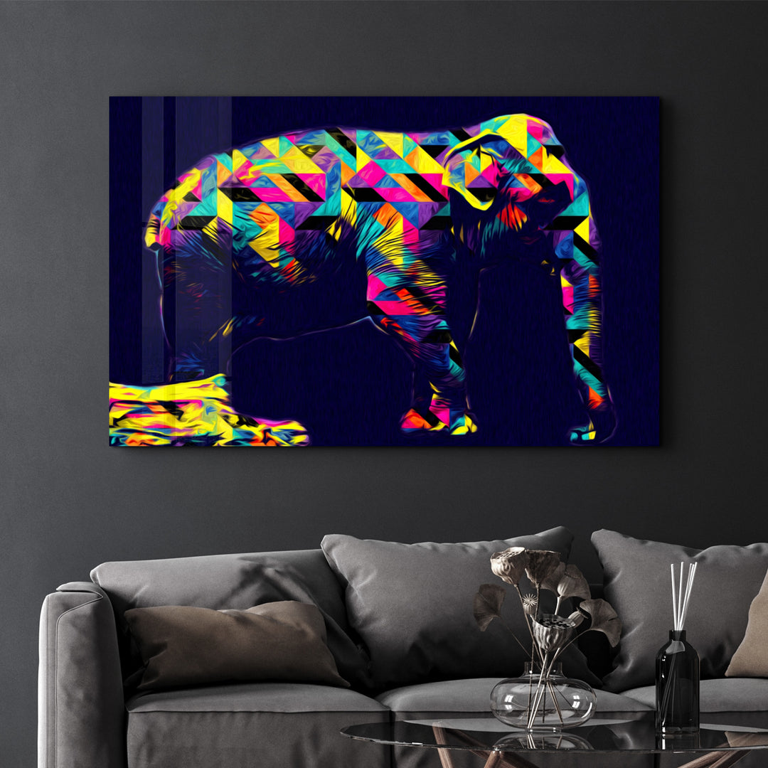 ・"Colormix Elephant"・Glass Wall Art - ArtDesigna Glass Printing Wall Art