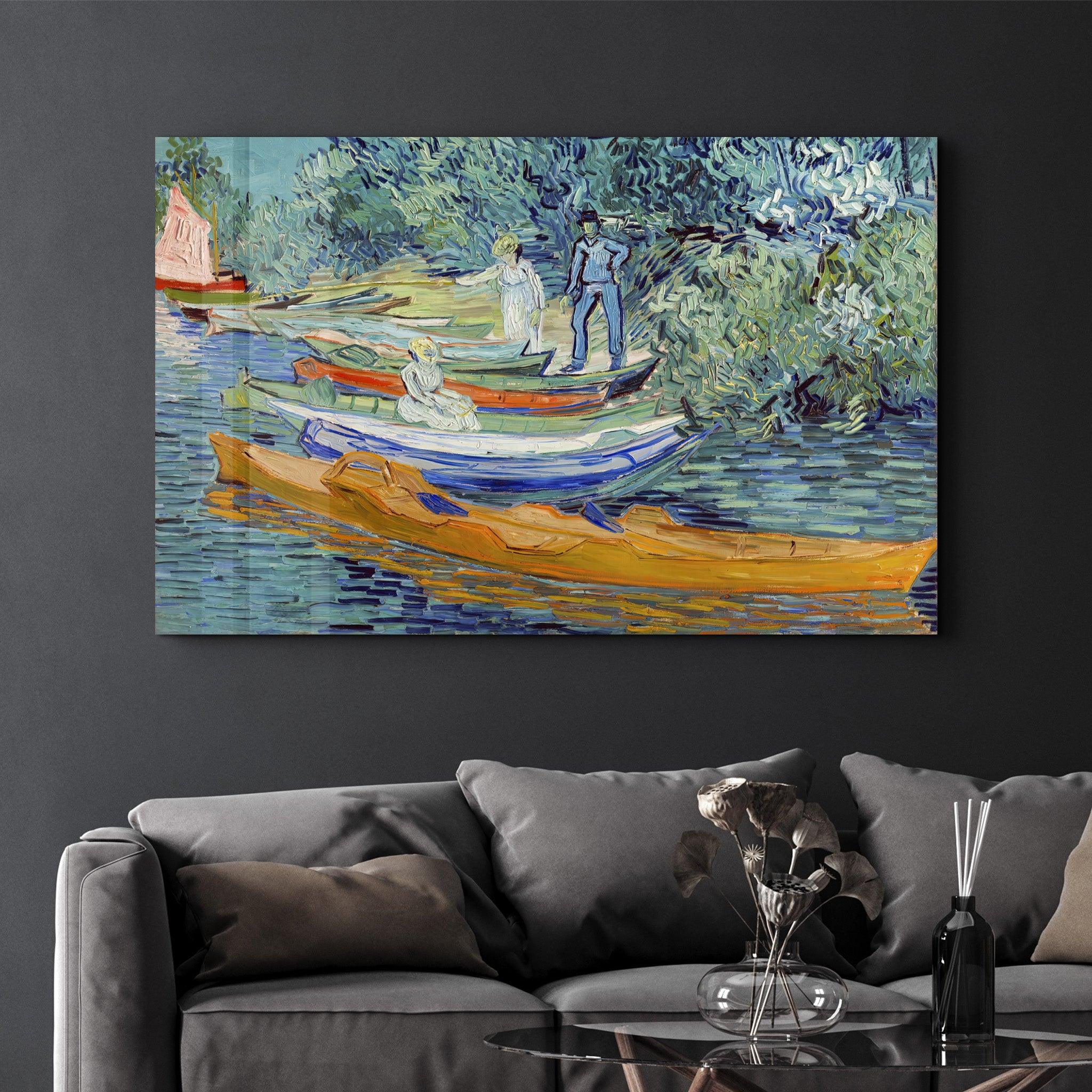 Vincent van Gogh's Bank of the Oise at Auvers (1890) | Glass Wall Art - ArtDesigna Glass Printing Wall Art