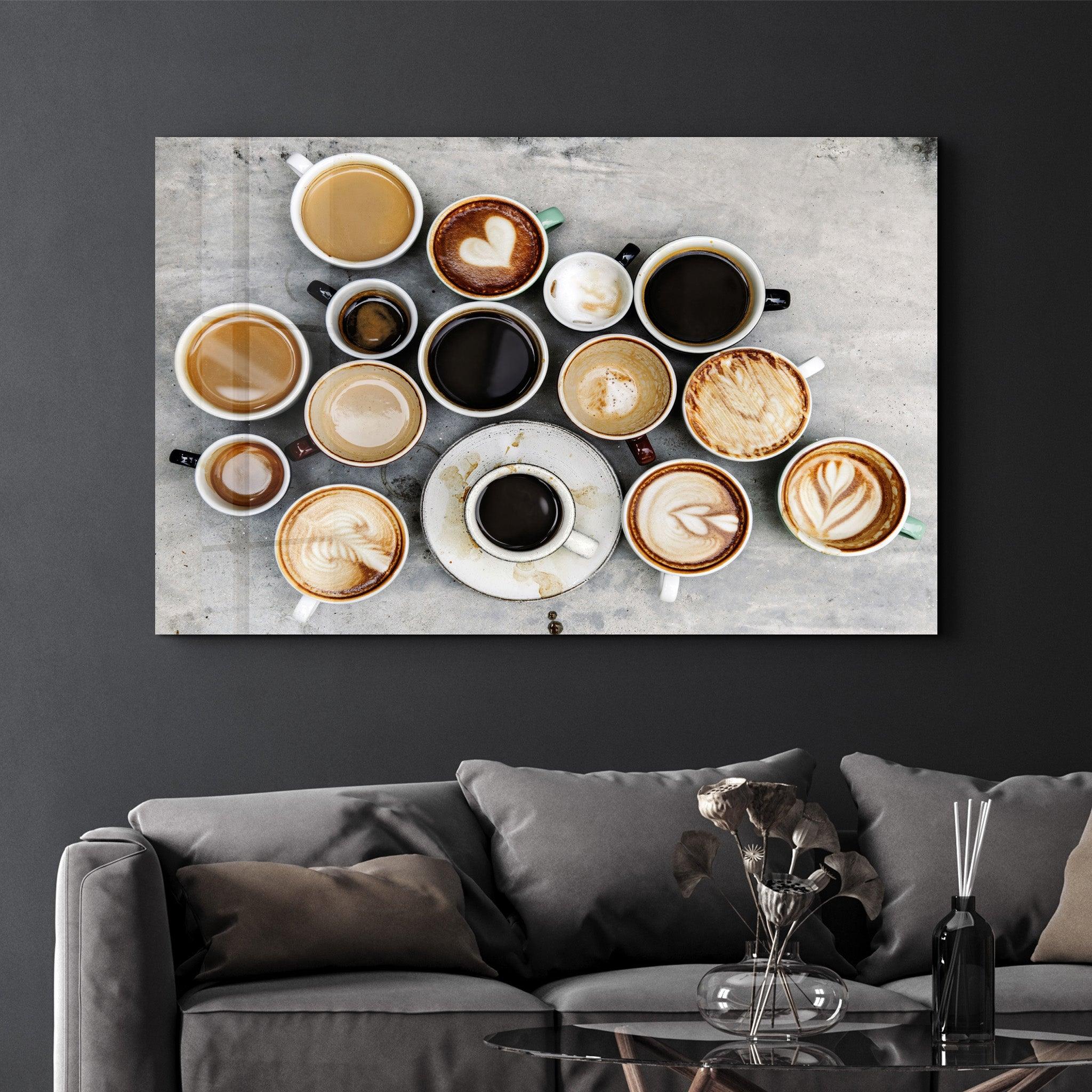 Art From Coffee Mugs | Glass Wall Art - ArtDesigna Glass Printing Wall Art