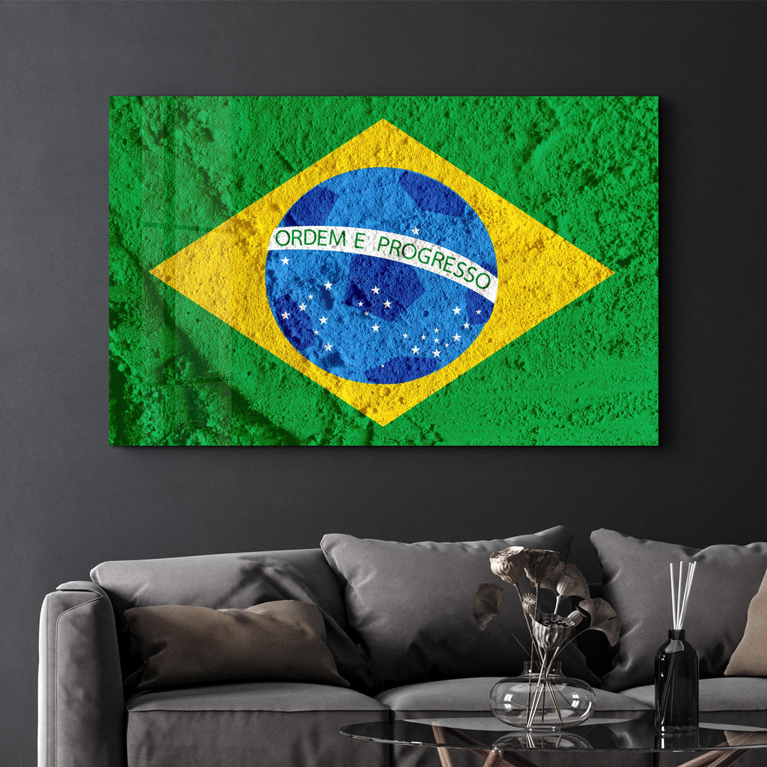 ・"Flag Of Brazil"・Glass Wall Art - ArtDesigna Glass Printing Wall Art