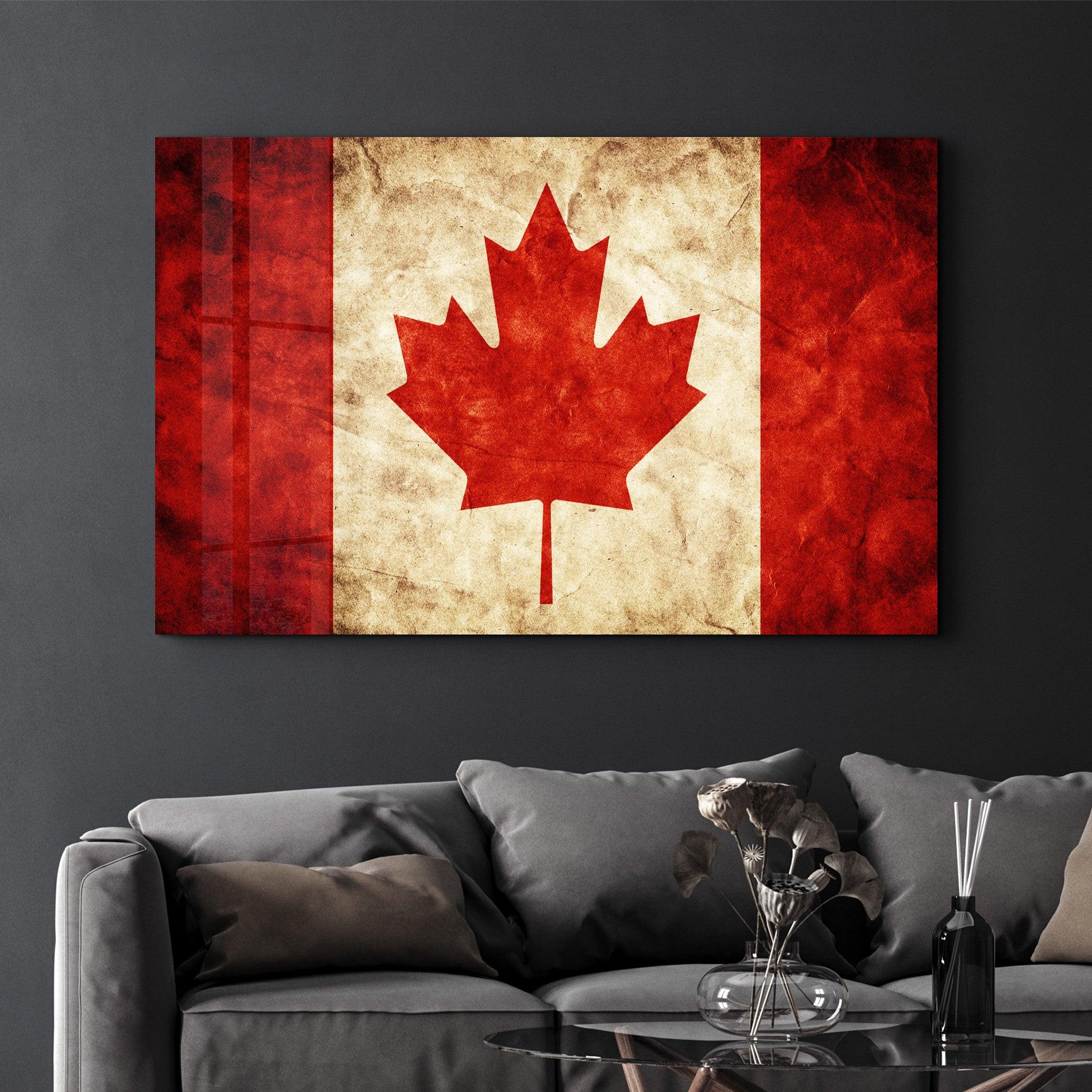 Flag Of Canada V2 | Glass Wall Art - ArtDesigna Glass Printing Wall Art