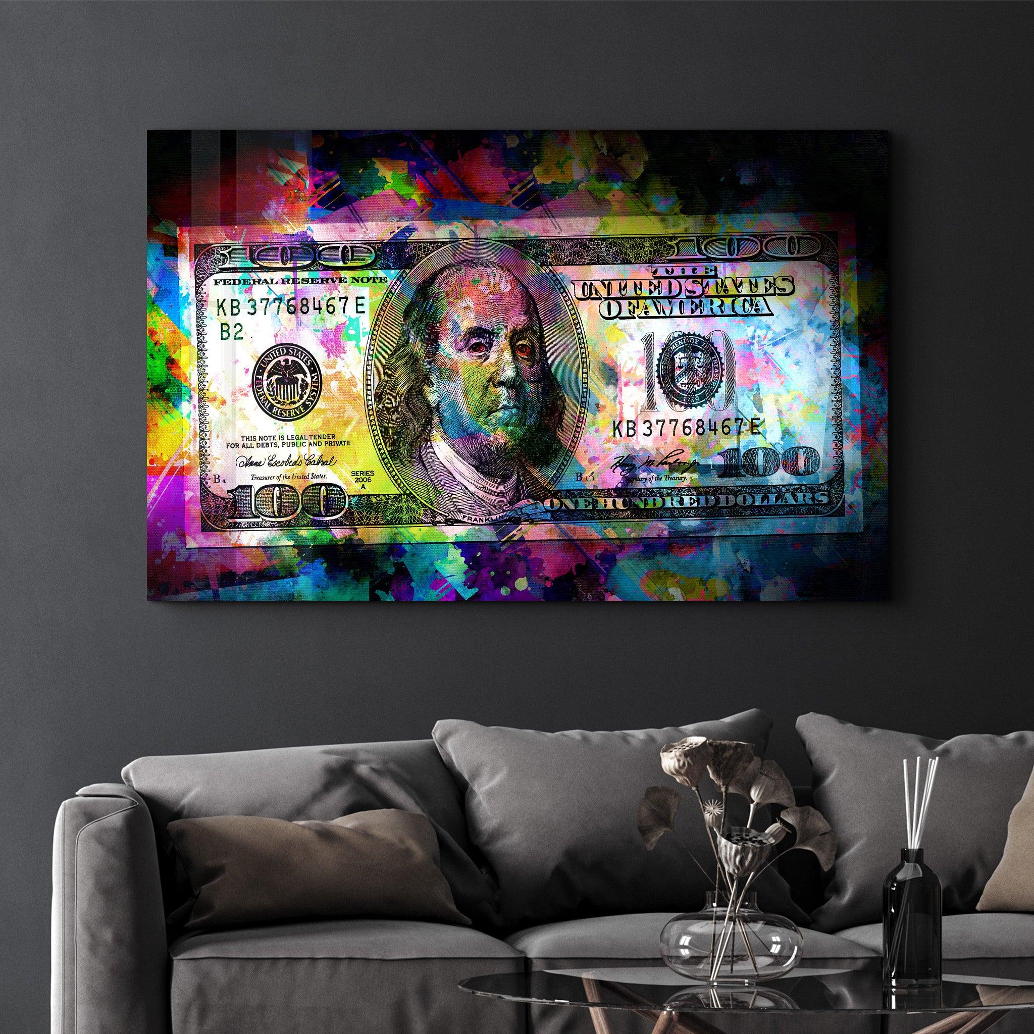 Benjamin The Hundred Bucks | Glass Wall Art - ArtDesigna Glass Printing Wall Art