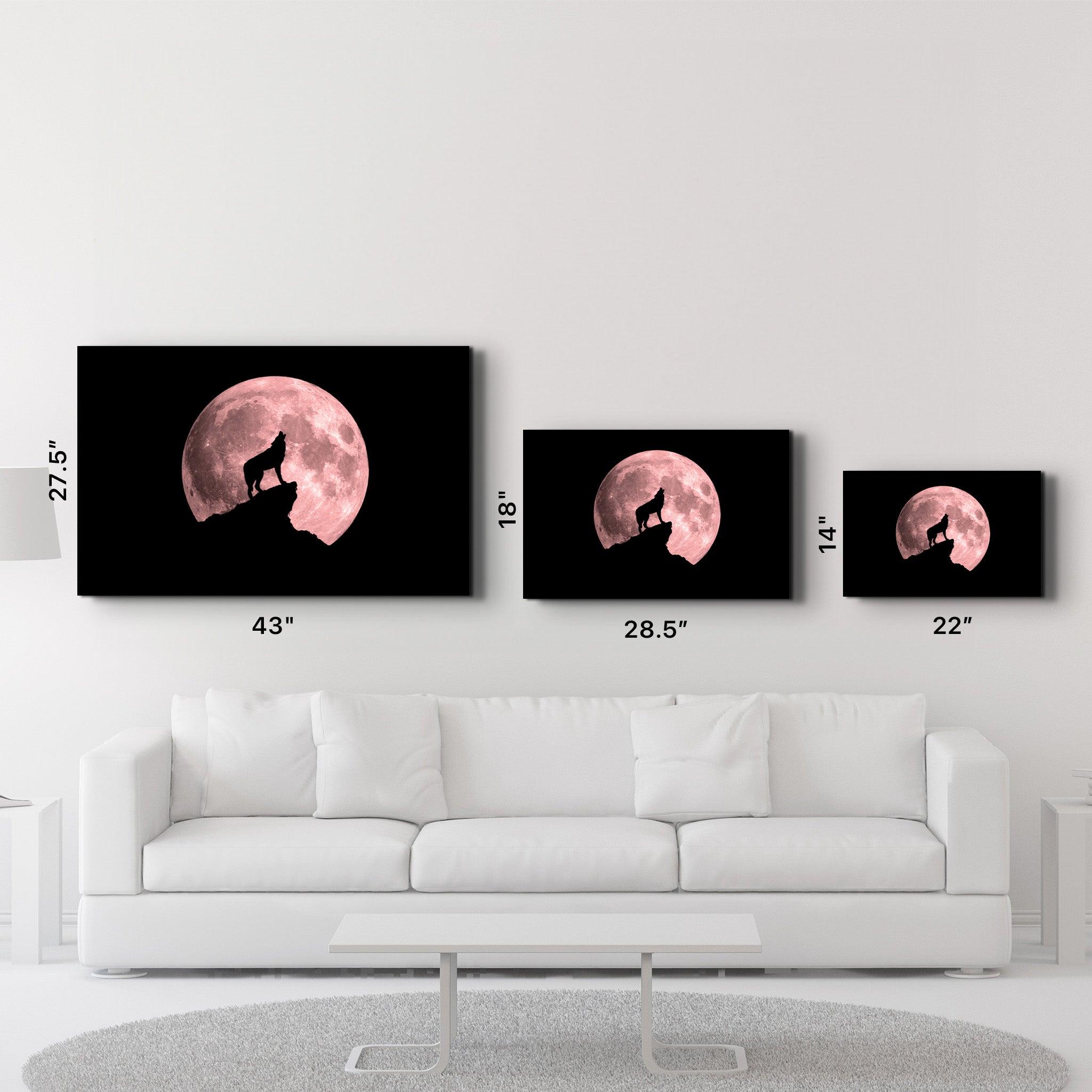 Wolf and Moon | Glass Wall Art - ArtDesigna Glass Printing Wall Art