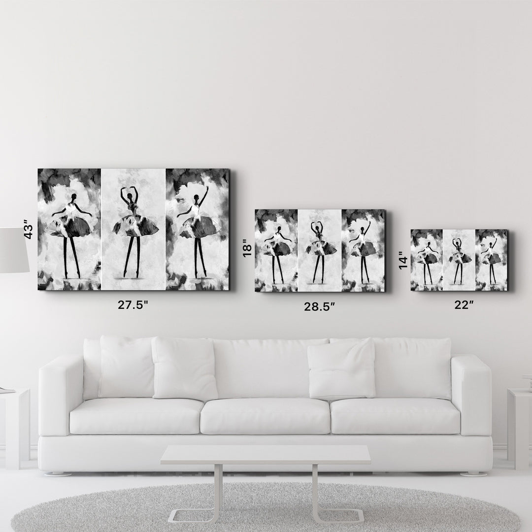 ・"Black and White Ballerina"・Glass Wall Art - ArtDesigna Glass Printing Wall Art