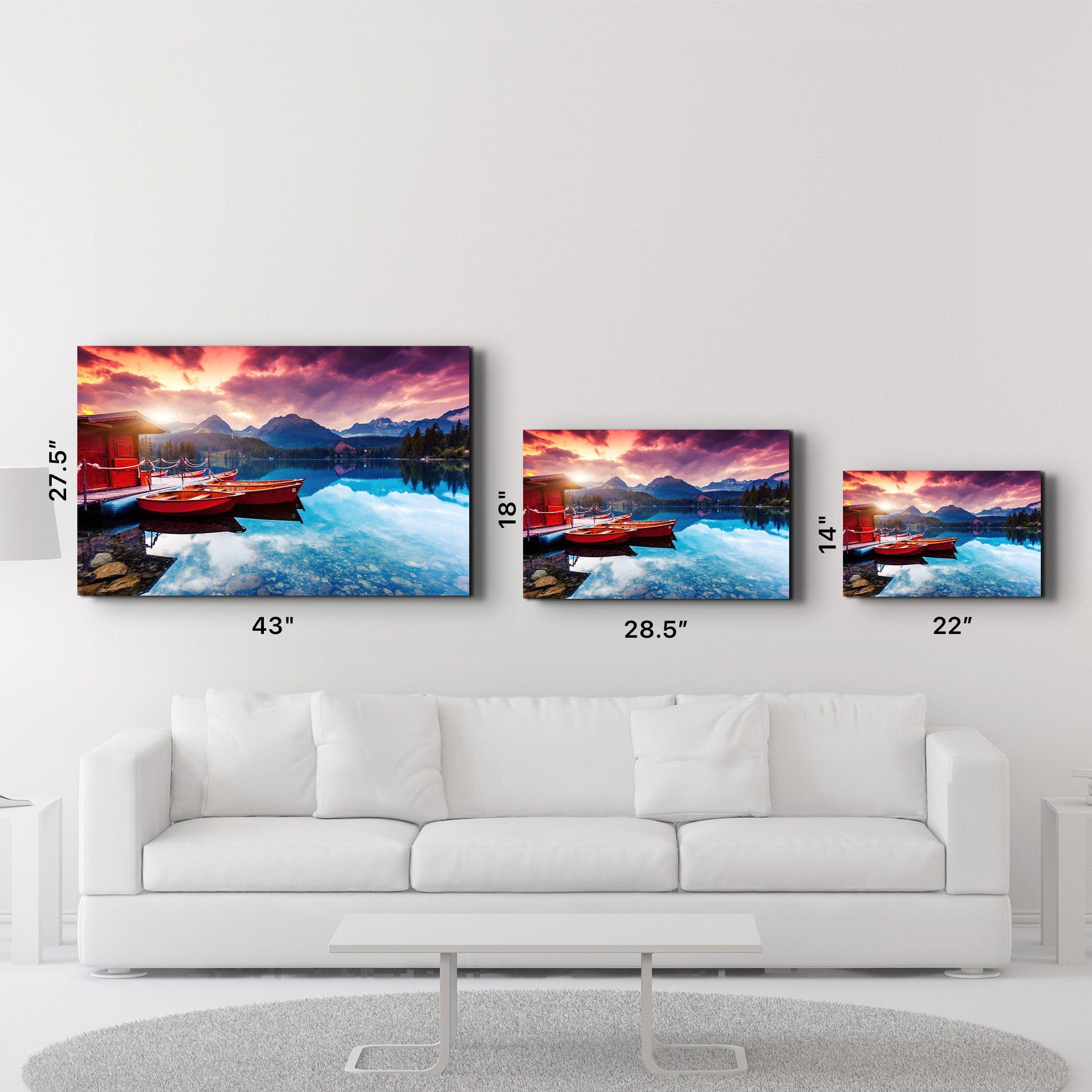 Calm Lake | Glass Wall Art - Artdesigna