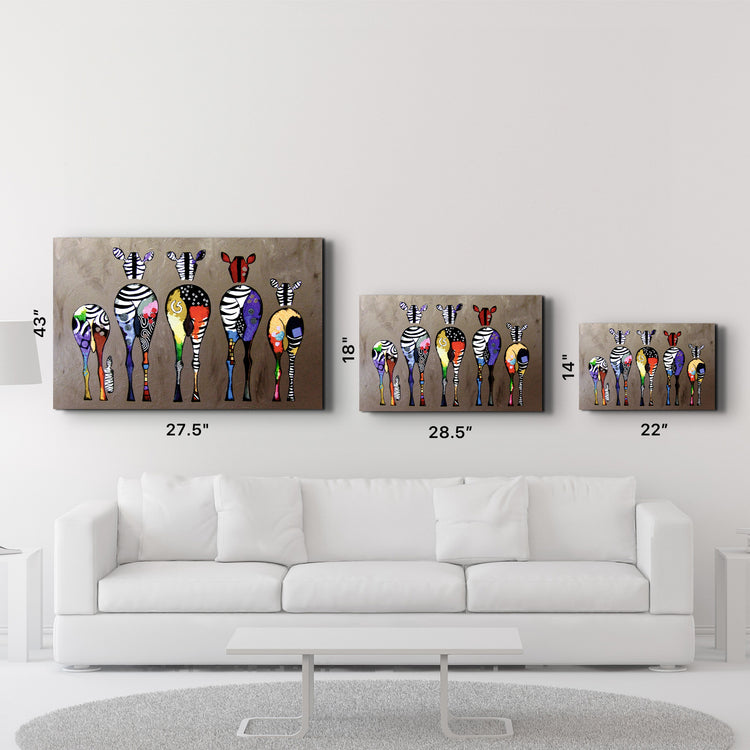・"Colorful Zebra Family"・Glass Wall Art - ArtDesigna Glass Printing Wall Art