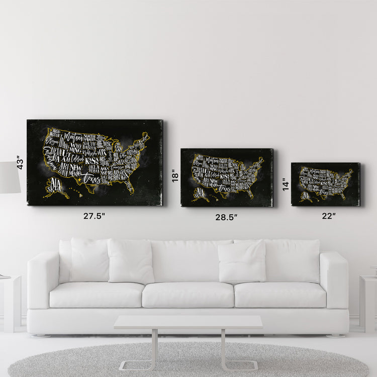 ・"The US Map"・Glass Wall Art - ArtDesigna Glass Printing Wall Art