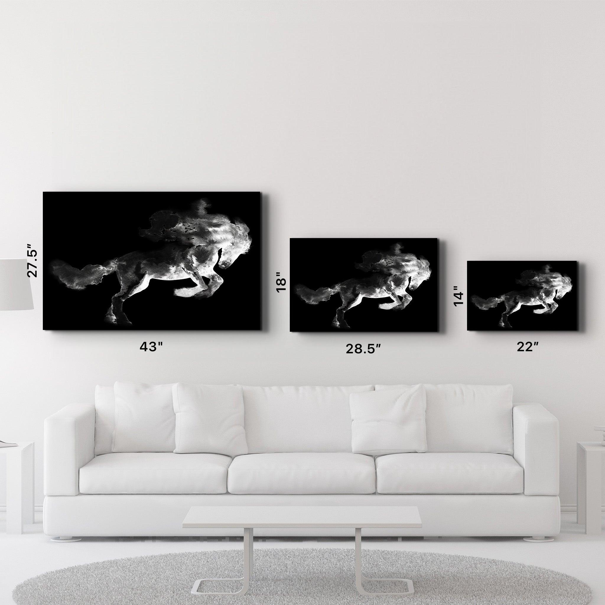 Running Horse Silhouette V2 | Glass Wall Art - ArtDesigna Glass Printing Wall Art