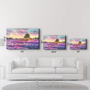 Sunset Meadow Painting | Glass Wall Art - ArtDesigna Glass Printing Wall Art