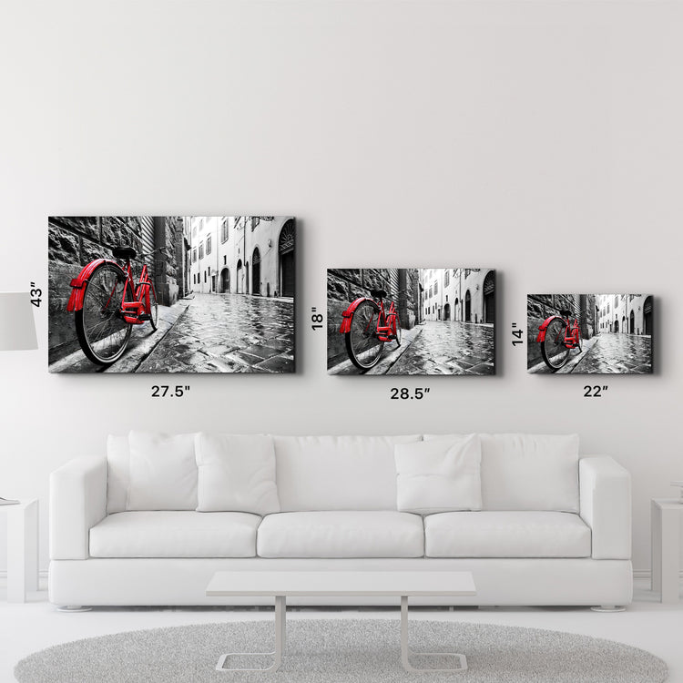 ・"The Red Bike"・GLASS WALL ART - ArtDesigna Glass Printing Wall Art