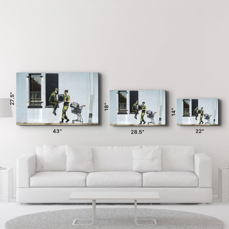 ・"Banksy - Looting Soldiers"・Glass Wall Art - ArtDesigna Glass Printing Wall Art