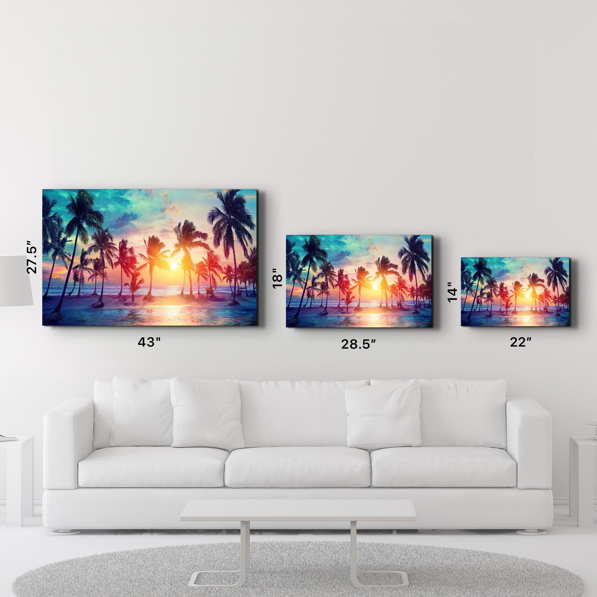 Eternal Paradise Sunset Dreams | Glass Wall Art - Artdesigna