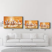 Lucky 7 Running Horses | Glass Wall Art - Artdesigna