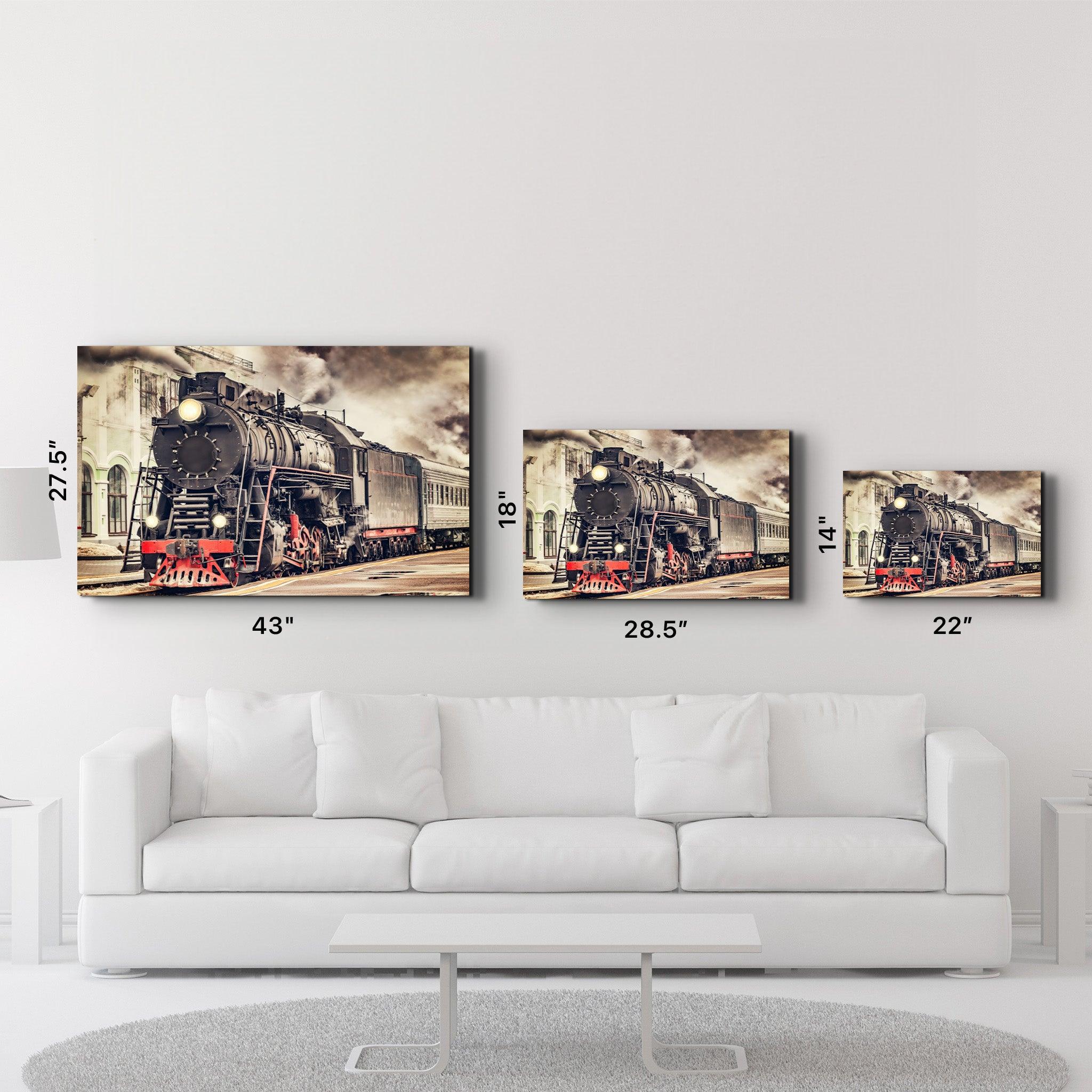 Train | Glass Wall Art - Artdesigna