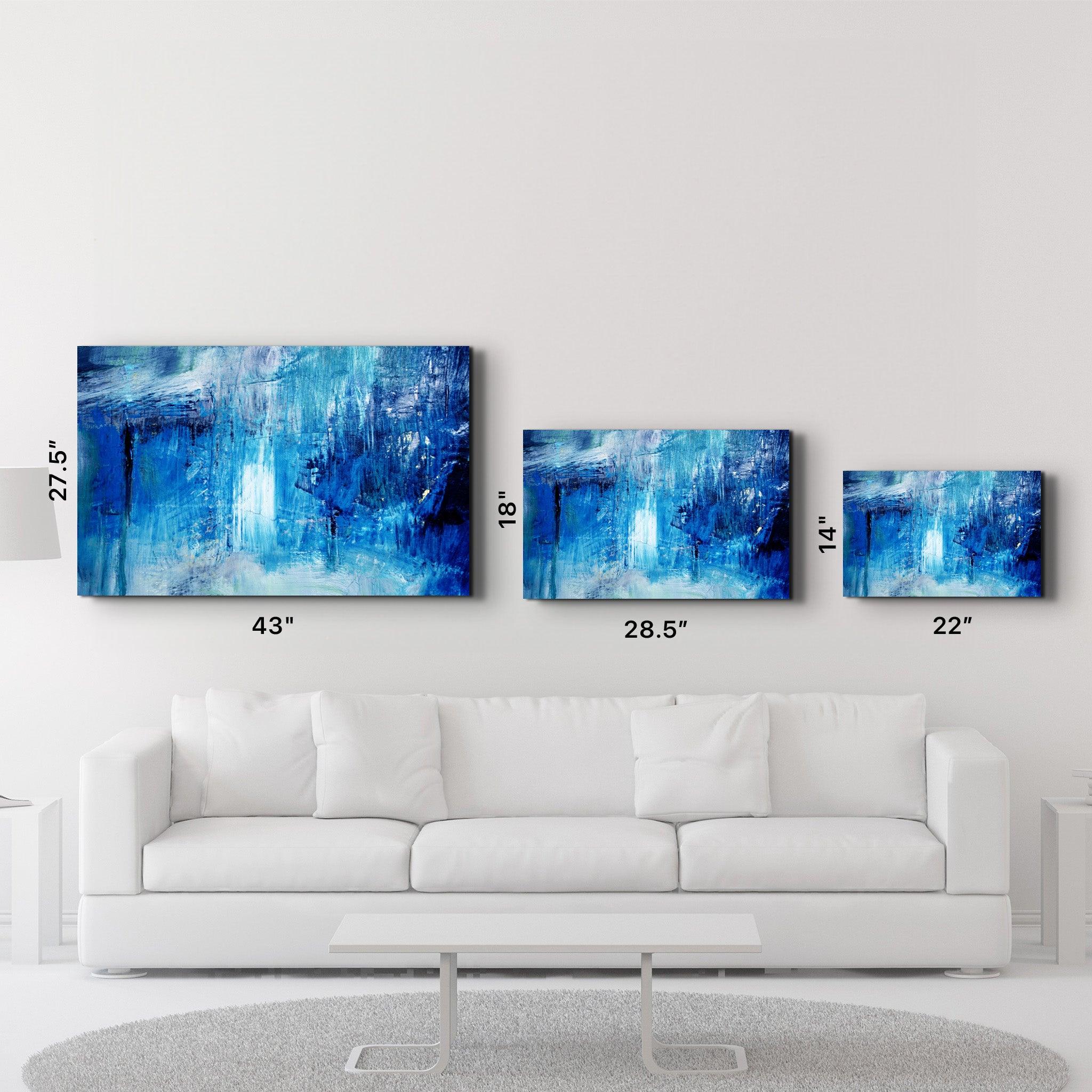 Blue Fall | Glass Wall Art - Artdesigna