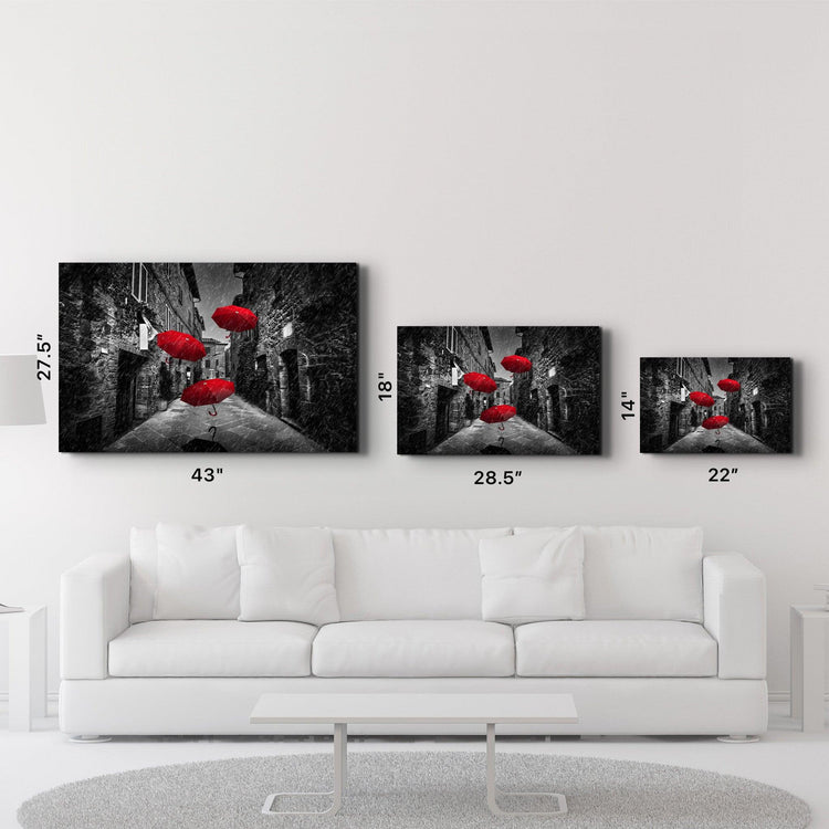 ・"Red Umbrellas"・Glass Wall Art - ArtDesigna Glass Printing Wall Art