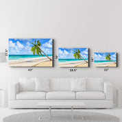 Palm Tree & Beach | Glass Wall Art - Artdesigna