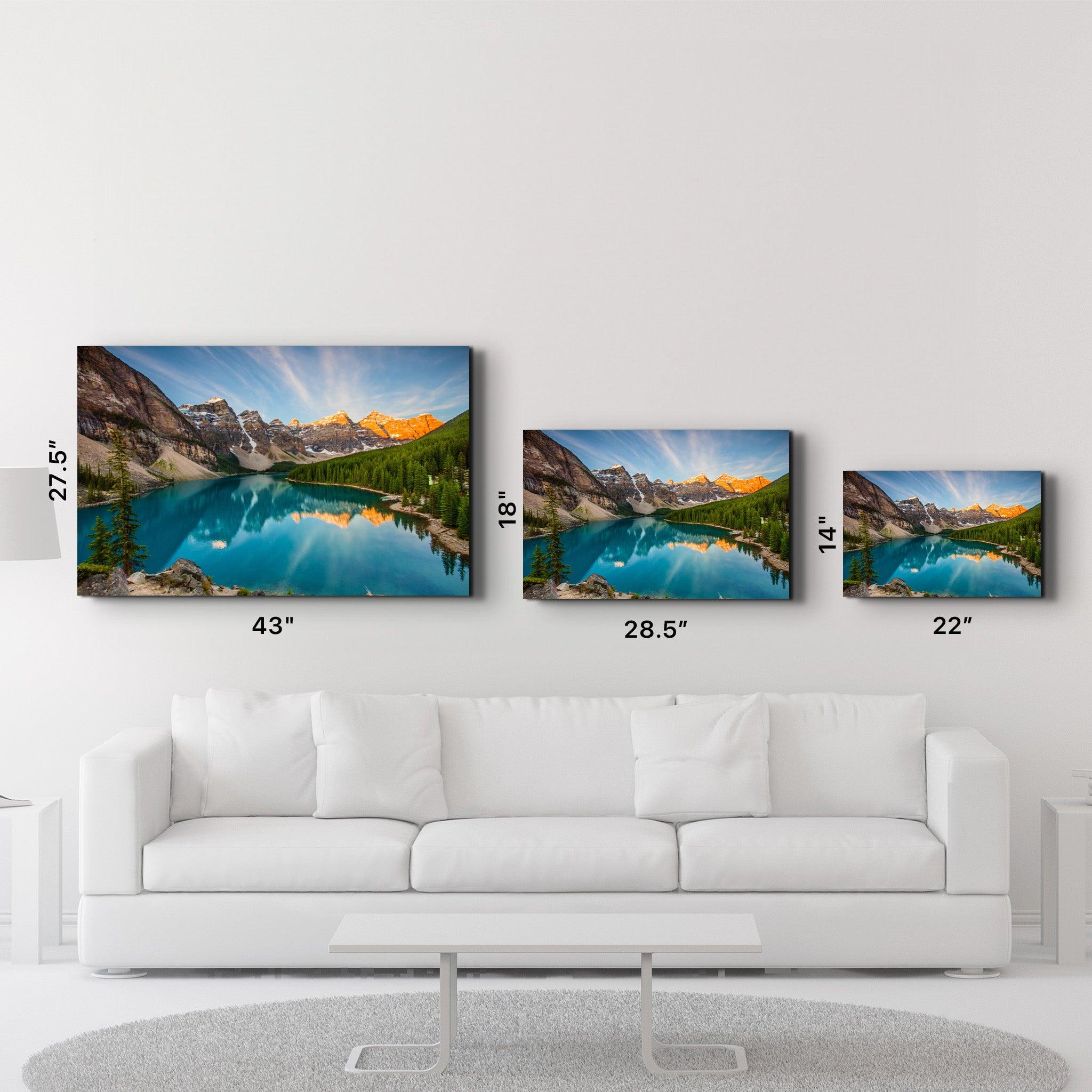 Moraine Lake | Glass Wall Art - Artdesigna