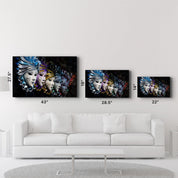 Venetian Carnival Masks | Glass Wall Art - Artdesigna