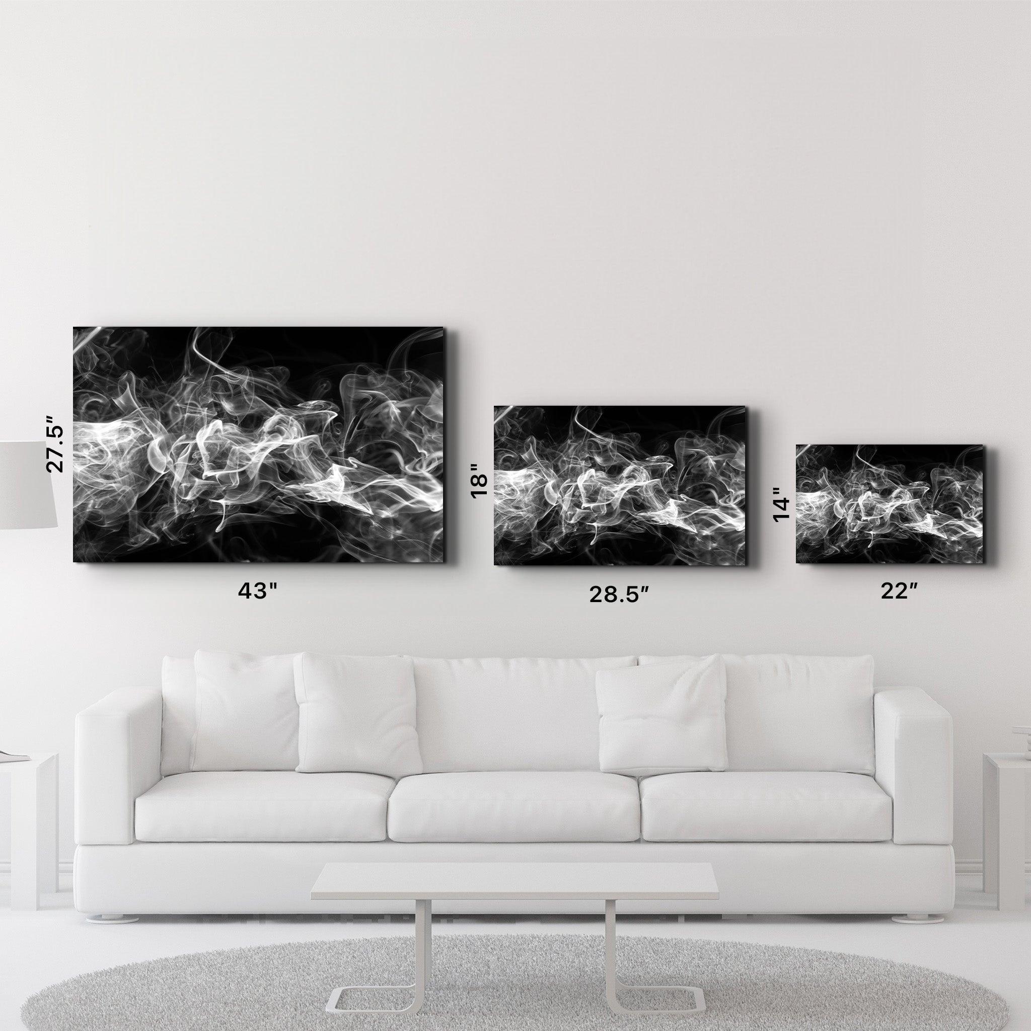 White Smoke | Glass Wall Art - Artdesigna