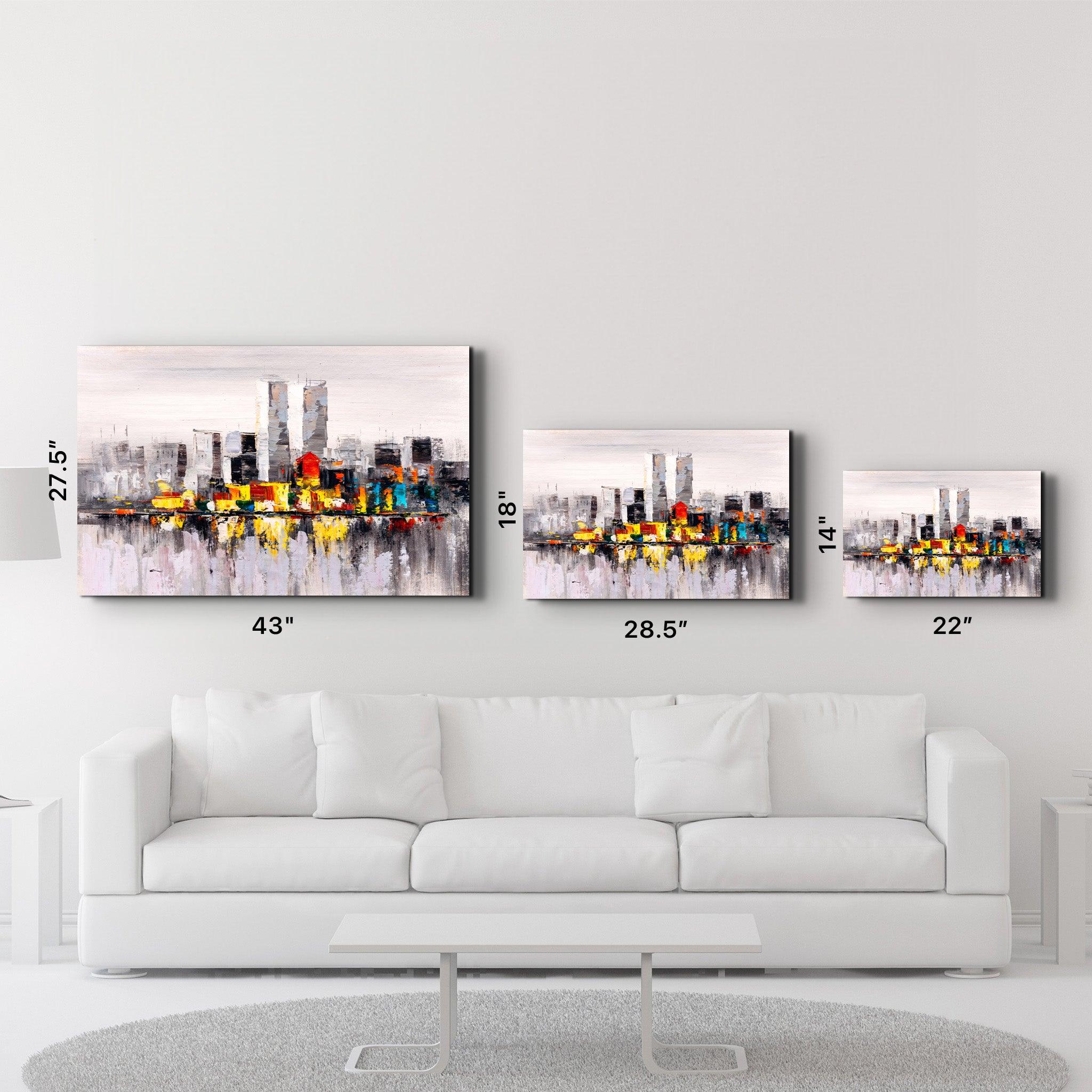 Abstract City | Glass Wall Art - Artdesigna