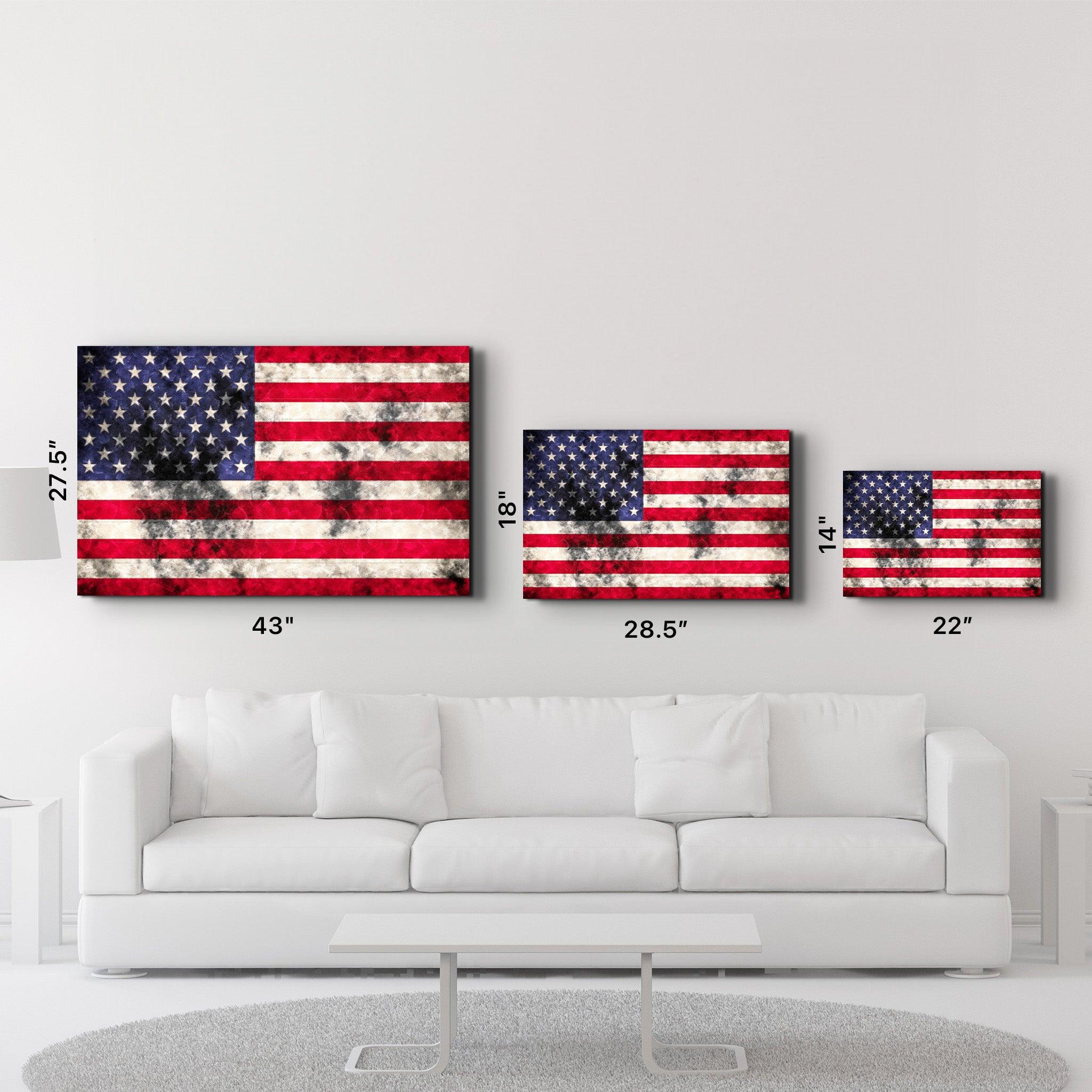 Flag of the U.S. | Glass Wall Art - Artdesigna