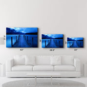 Blue Dock | Glass Wall Art - Artdesigna