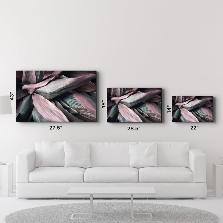 ・"Pink Leaves V2"・Glass Wall Art - ArtDesigna Glass Printing Wall Art