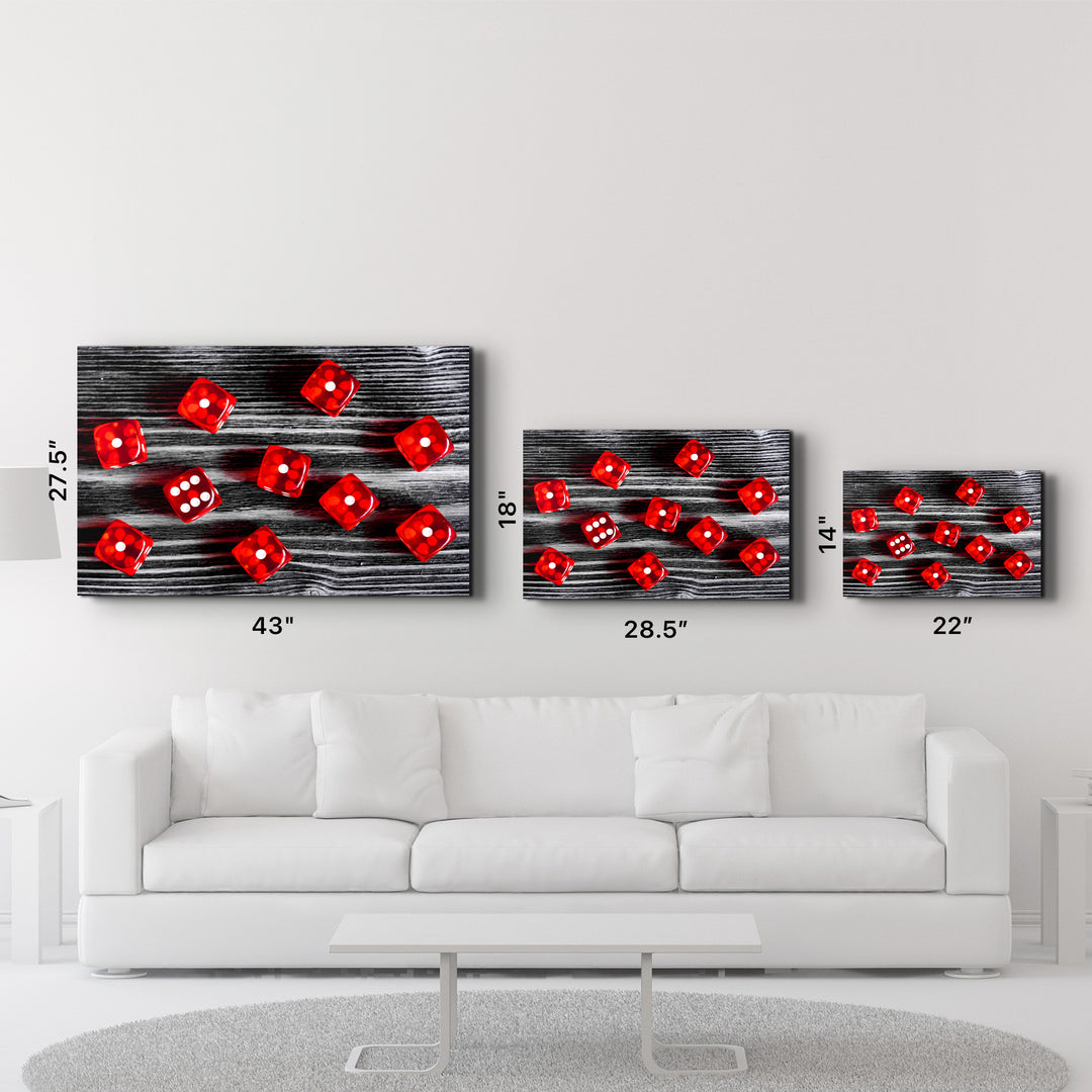 ・"Red Dice"・Glass Wall Art - ArtDesigna Glass Printing Wall Art