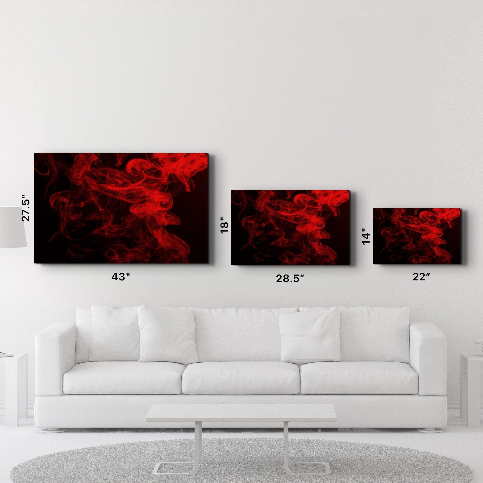 Red Smoke2 | Glass Wall Art - Artdesigna