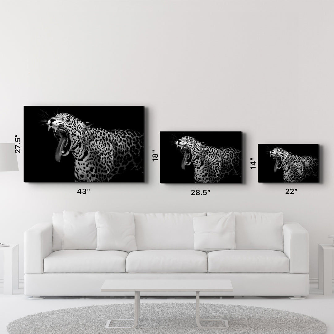 ・"Leopard Yawn"・Glass Wall Art - ArtDesigna Glass Printing Wall Art