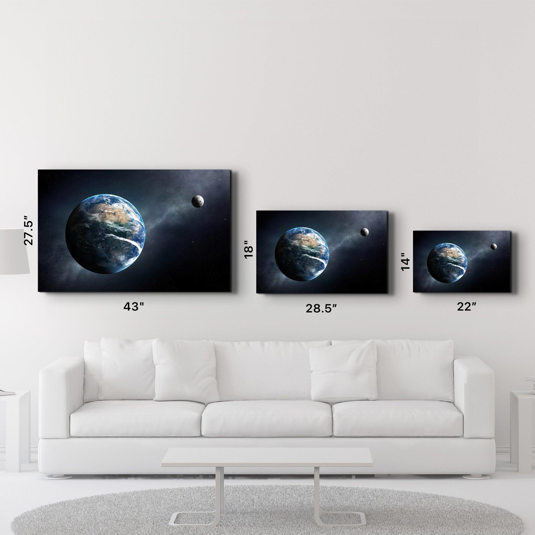 World & Moon | Glass Wall Art - Artdesigna