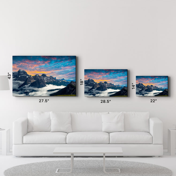 ・"Mountains and Clouds"・Glass Wall Art - ArtDesigna Glass Printing Wall Art
