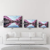 Pink Trees Reflection | Glass Wall Art - ArtDesigna Glass Printing Wall Art