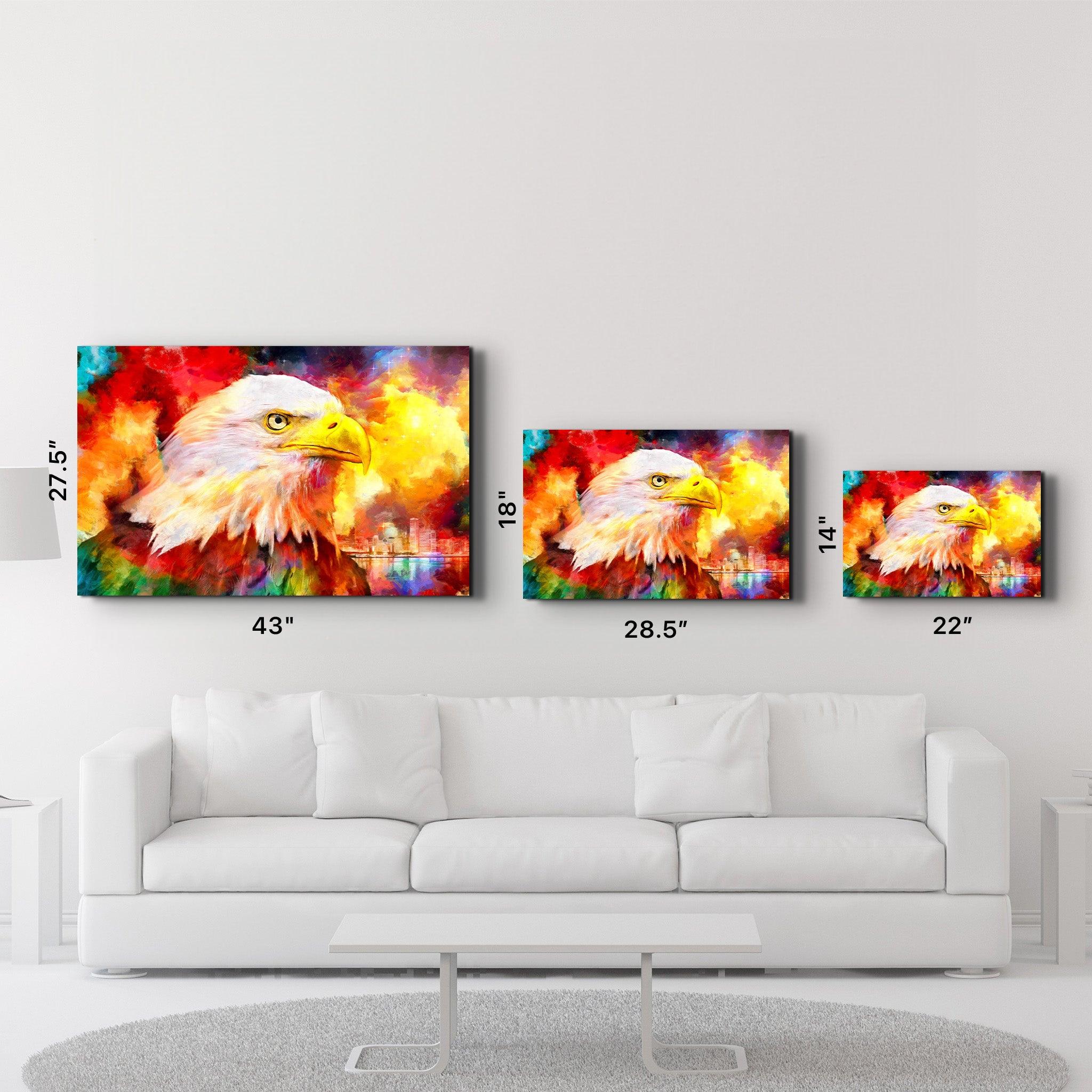 Abstract Colorful Eagle | Glass Wall Art - ArtDesigna Glass Printing Wall Art