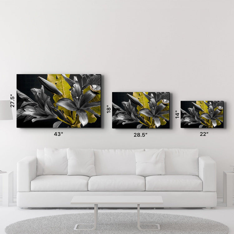 ・"Yellow and Black Flowers"・Glass Wall Art - ArtDesigna Glass Printing Wall Art